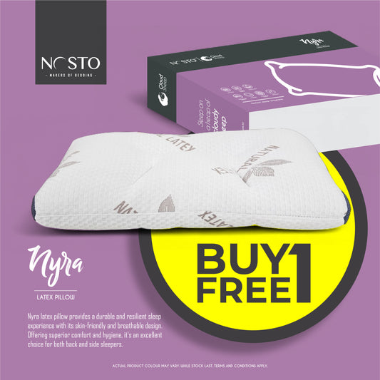 NOSTO Nyra Latex Pillow -  BUY 1 FREE 1 [ONLINE EXCLUSIVE]