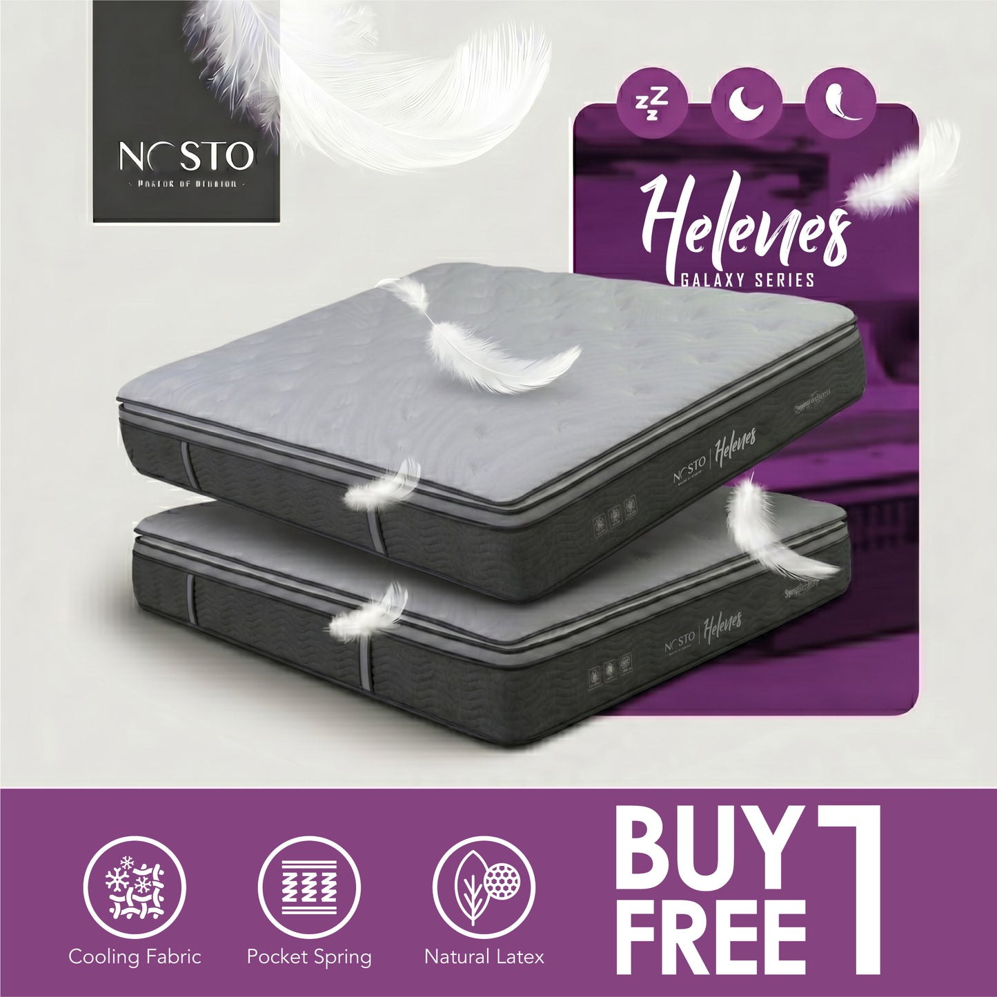 NOSTO Helenes Mattress - Galaxy Series [BUY 1 FREE 1]